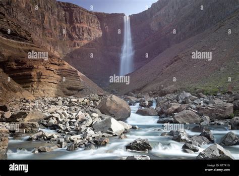 Hengifoss waterfall in Iceland Stock Photo - Alamy