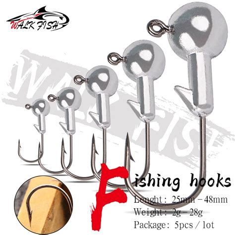 WALK FISH 5PCS Lot Jig Lead Head Fishing Hook 2g 3 5g 7g 10g 12g 14g