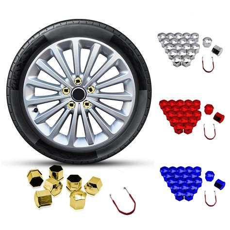 Pcs Mm Car Wheel Nut Lug Cover Golden Hub Screw Cap Bolt Rim Tire