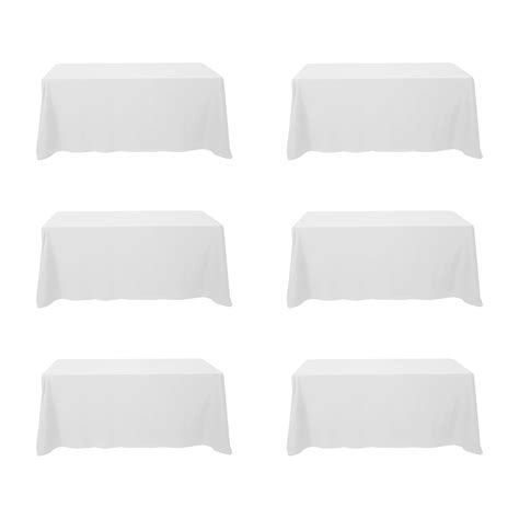 Pack White Tablecloths For Foot Rectangle Tables X Inch