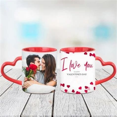 Round Sublimation Heart Handle 11oz White Mug Material Ceramic