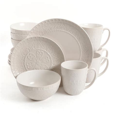 Gibson Elite Elite Milanto 16 Piece Cream Dinnerware Set Ivory