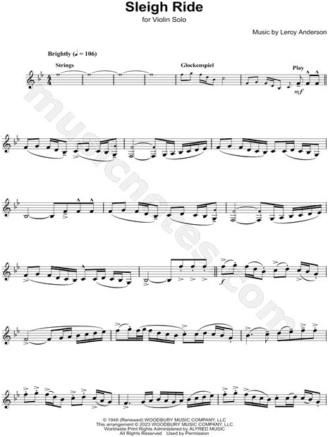 Lindsey Stirling Sleigh Ride Violin Duet Sheet Music In Bb Major