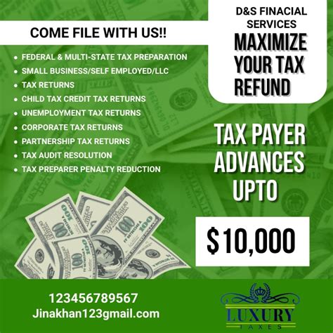 Tax Refund Services Instagram Flyer Template Postermywall