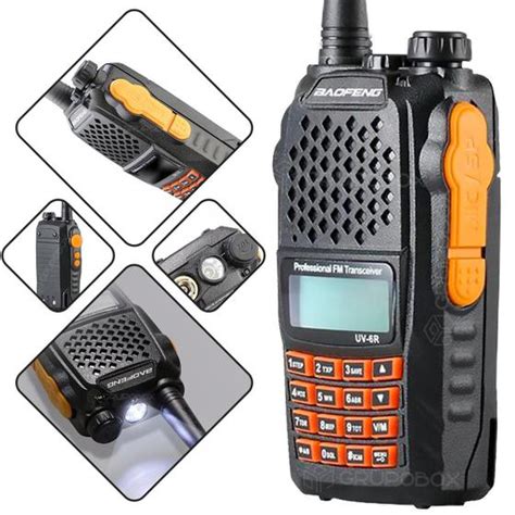 Radio Comunicador Walk Talk Ht UV6R FM Alarme Dual Band Comunicador