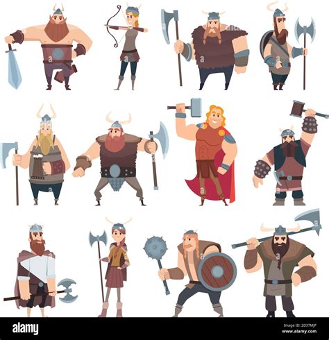 Viking Cartoon Scandinavian Mythologyy Characters Norway Costume