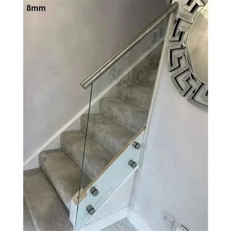 8mm Stainless Steel Glass Stairs Railing For Home At Rs 1300 Sq Ft In