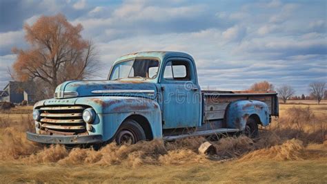 Antique old farm truck stock illustration. Illustration of antique ...