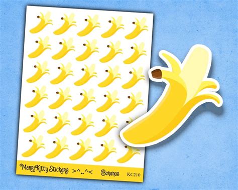 Banana Stickers KC210 Cute Food Stickers Cute Stickers | Etsy