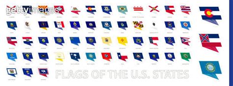 Flags Of The U S States Sorted Alphabetical In Modern Design All