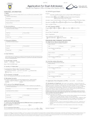 Fillable Online Uleth Uofl Dual Admission Application Form Doc