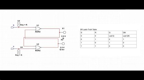 Multisim Tutorial 5 Simulation Of Sr Latch Using Nor Gates Youtube