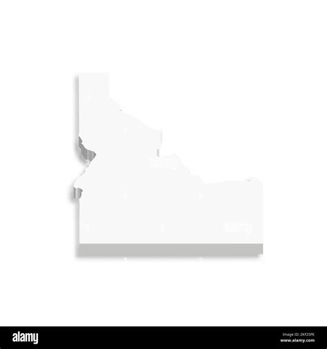 Idaho, state of USA - white vector 3D map of country area Stock Vector ...