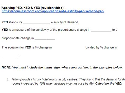 Yed Ped Xed A Level Economics Worksheet Teaching Resources