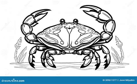 Coloring Page - Crab, Coloring Book Style Stock Illustration - Illustration of wild, isolated ...