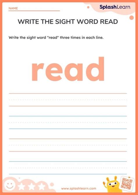 Write The Sight Word Read Worksheet