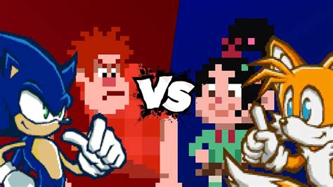 MUGEN Battle Wreck It Ralph Sonic Vs Vanellope Tails YouTube