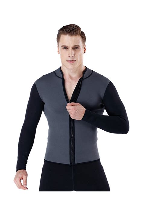 MYLEDI Mens 3MM Neoprene Front Zip Wetsuit Jacket