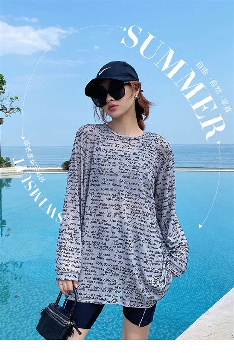 Summer New Bikini Swimwear Swimsuit Korean Conservative Split Three Piece Long Sleeve Sun