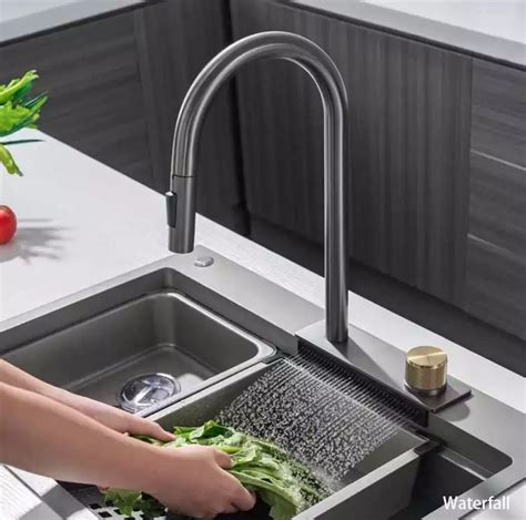 Modern Waterfall Kitchen Faucet - Fusion Home