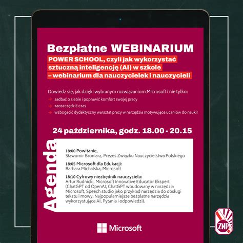 WEBINARIUM POWER SCHOOL Jak wykorzystać sztuczną inteligencję w