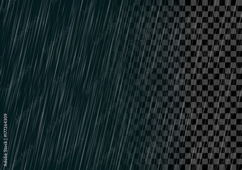 Semitransparent vector rain effect isolated on dark and transparent ...