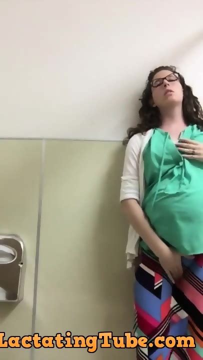 Pregnant Receptionist Is Too Horny Sneaks Into Bathroom To Finger Herself