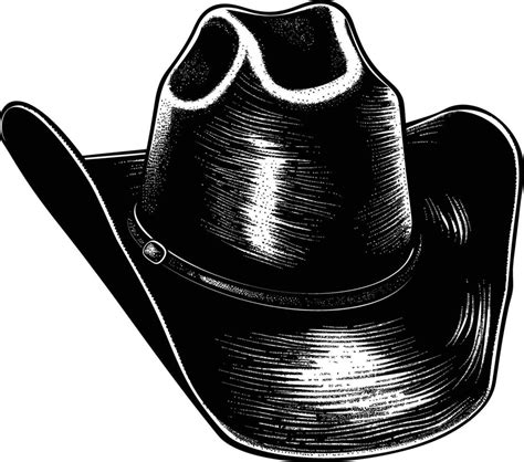 Ai Generated Silhouette Cowboy Hat Black Color Only 39219047 Vector Art