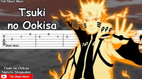 Naruto Shippuden OP 14 Tsuki No Ookisa Guitar Tutorial Tab Sheet Music