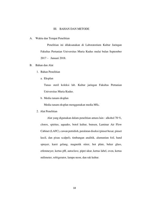 Pdf Bab Iii Bahan Dan Metode