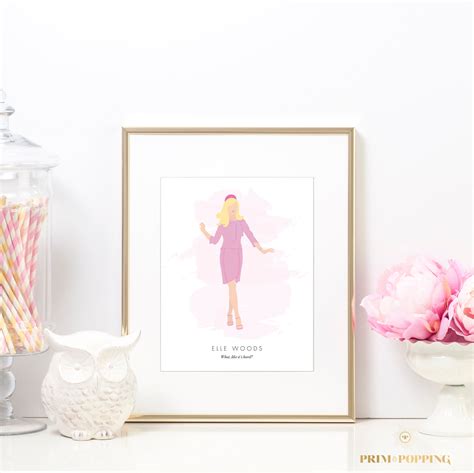 Elle Woods Legally Blonde Fashion Illustration Wall Art Print Etsy