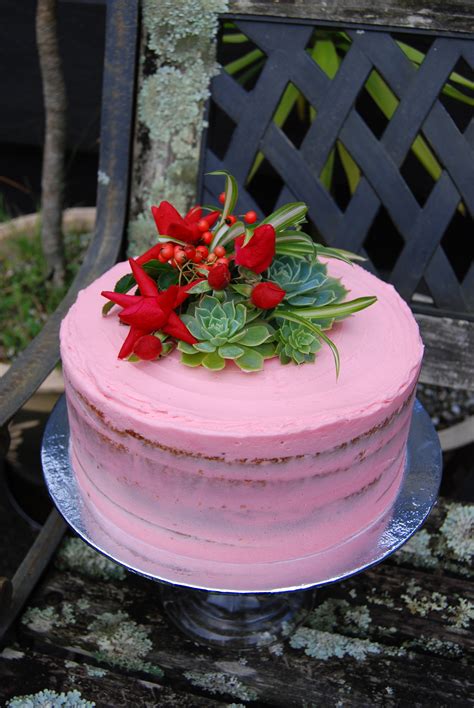 Pink Semi Naked Cake 195 Temptation Cakes Temptation Cakes