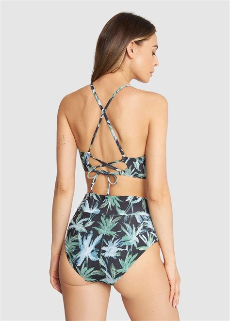 Dedicated Bikini Top Alva Painted Palmtrees Bei Greenality