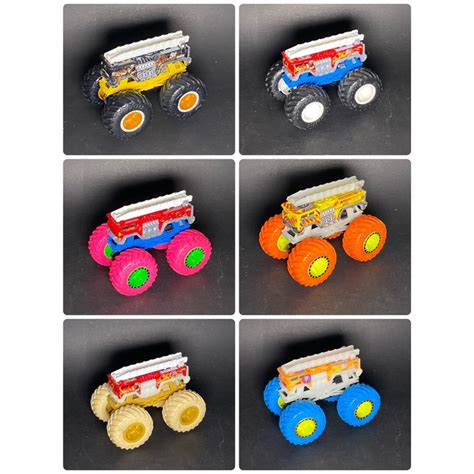Fire Truck Alarm Hot Wheels Monster Big Foot Rubber Size Cars Outside Pack Good Condition