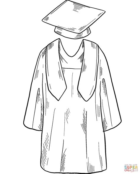 Cap and Gown coloring page | Free Printable Coloring Pages
