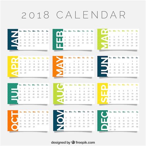 Premium Vector | 2018 calendar template