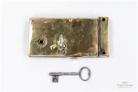 Original Georgian Brass Lock With Keys Keep