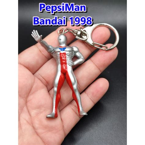 PepsiMan Bandai 1998 มนฟกเกอร Vintage Keyring Key Holder PEPSI MAN