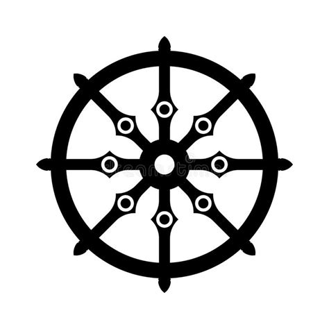 Wheel Of Dharma Icon Religious Symbol Of Buddhism Dharma Wheel Of