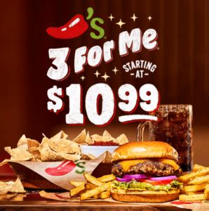 Chili's 3 For Me special includes drink, appetizer and entrée for just ...