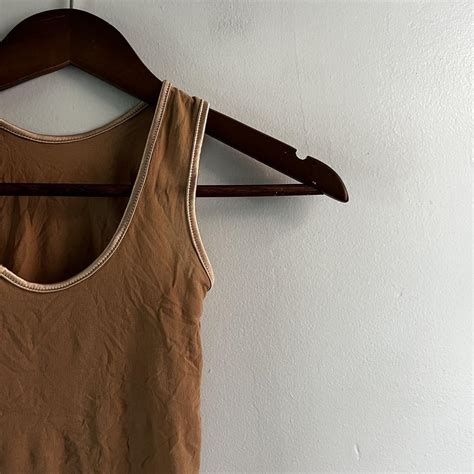 Nude Sheer Tank Made Of Stocking Type Material No Depop