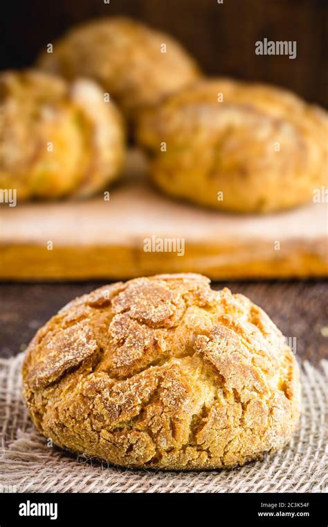 Traditional Brazilian Biscuit Called Broa De Fubá Ou Broinha Made