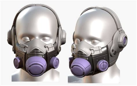 3D модель Противогаз респиратор scifi военный футуристический ...