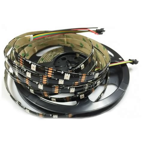 Rgb Led Strip Smd Ws With Controls Black Ip V Leds