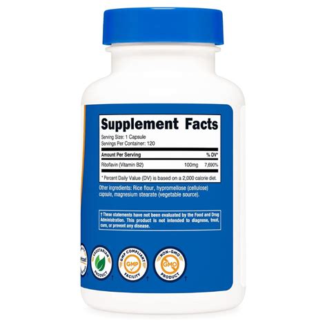 Nutricost Vitamin B Riboflavin Mg Capsules Supplement