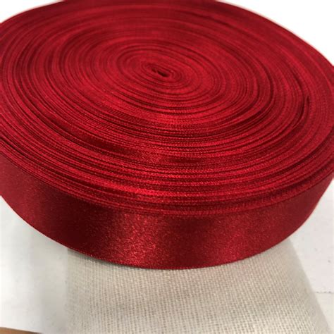 1 Inch 25mm Red Double Faced Satin Ribbon 40 Meters EU Fabrics