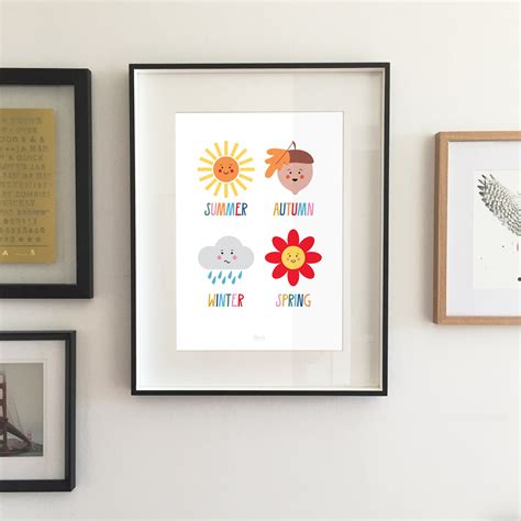 Four Seasons Printable Wall Art Digital Print Etsy