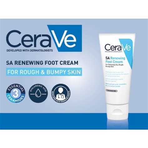 Cerave Sa Renewing Foot Cream For Dry Rough Bumpy Skin W Salicylic