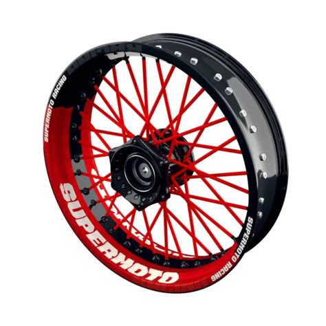 AUTOCOLLANT DE JANTE Moto Wheelsticker Autocollant De Roue V1 Rouge