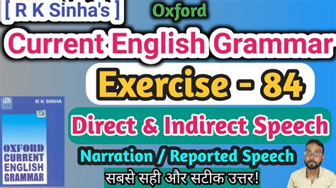 Oxford Current English Grammar Ex 84 Indirect Speech Sentences